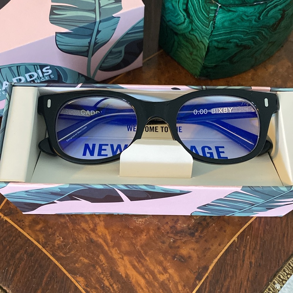 Caddis Bixby Bluelight Blocking Reading GLOSS BLACK Glasses 0.00 *Brand New*